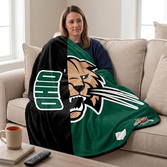 Proformance Home NCAA Ohio Bobcats Endzone Ultra Soft Tailgate Throw