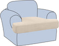 H.VERSAILTEX Stretch T Cushion Chair Sofa Slipcover T Cushion Covers for Living Room Armchair Couch Cover T Cushion Slipcover Seat Cover with Elastic Bands Thicker Jacquard Fabric, Natural