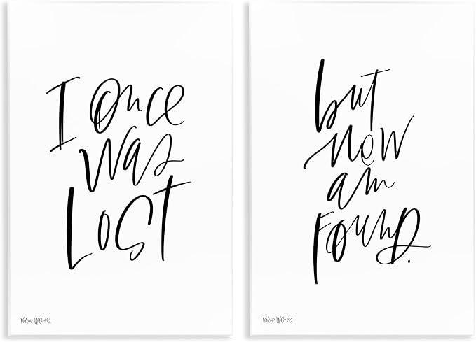 Lost Now Am Found, 13 x 19 Inch Mounted Print on Wall Plaque Set | Stupell Industries · By Valerie Wieners · Ready to hang · Meaningful gift for any room · Made in USA