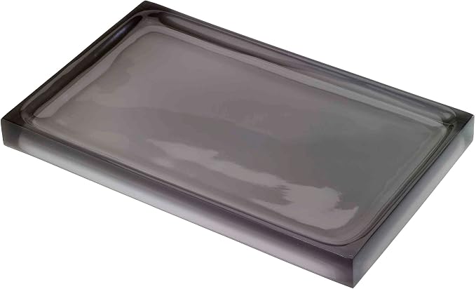 Avanti Linens - Decorative Tray, Clear Resin Tray with Painted Interior, Pefect for Parties & Gatherings, Modern Home Decor (Soho Collection, Smoke)