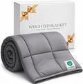 Smart Queen Weighted Blanket 15lbs (60”x80”,Grey) Full Size Soft Cooling Heavy Blanket for Sleeping, Breathable All Season Comfort with Premium Glass Beads,Machine Washable