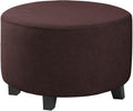 H.VERSAILTEX Ottoman Cover Stretch Ottoman Slipcover Round Ottoman Storage Cover Folding Stool Covers Furniture Protector Cover for Footrest Ottoman Fit Dia 30" - 41", Chocolate