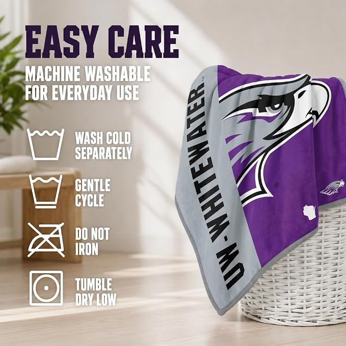 Pegasus Sports NCAA Wisconsin Whitewater Warhawks Endzone Ultra Soft Tailgate Throw