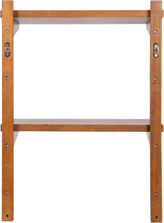 Kate and Laurel Meridien Modern Wood Tiered Floating Wall Shelf, 18 x 12 x 24, Walnut Brown, Contemporary Wooden Floating Shelves for Use as Living Room Decor Accent or Over-the-Toilet Storage Shelf