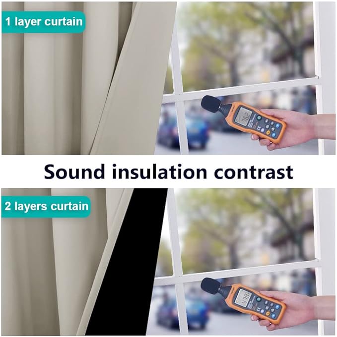 NICETOWN Natural 100% Blackout Curtains 45 inches Long, 2 Thick Layers Completely Blackout Window Treatment Thermal Insulated Lined Drapes for Small Window (1 Pair, 52 inches Width Each Panel)