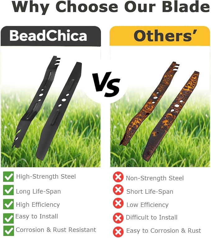 BeadChica 21 inch Lawn Mower Blade Replacement Compatible with EGO,Mulching Blade Set AB2101D for Mowers LM2133/LM2130/LM2135SP/LM2130SP/LM2156SP/LM2150SP