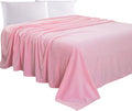 Elegant Comfort Luxury Velvety Feel Blanket, All-Season Lightweight Blanket, Ultra Plush, Soft, Cozy-Fuzzy Flannel Fleece for Couch, Sofa, Bed, Travel, Solid Design, Full/Queen, Light Pink