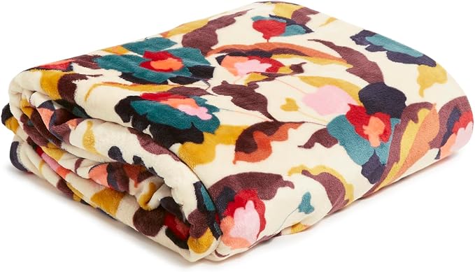 Oversized Fleece Plush Throw Blanket, Immersed Blooms Jewel, Twin/Twin XL