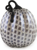 Boston International Decorative Tabletop Glass Pumpkin, Large, Black & White Check