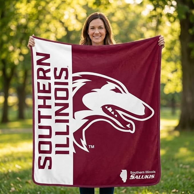 Pegasus Sports NCAA Southern Illinois Salukis Endzone Ultra Soft Tailgate Throw