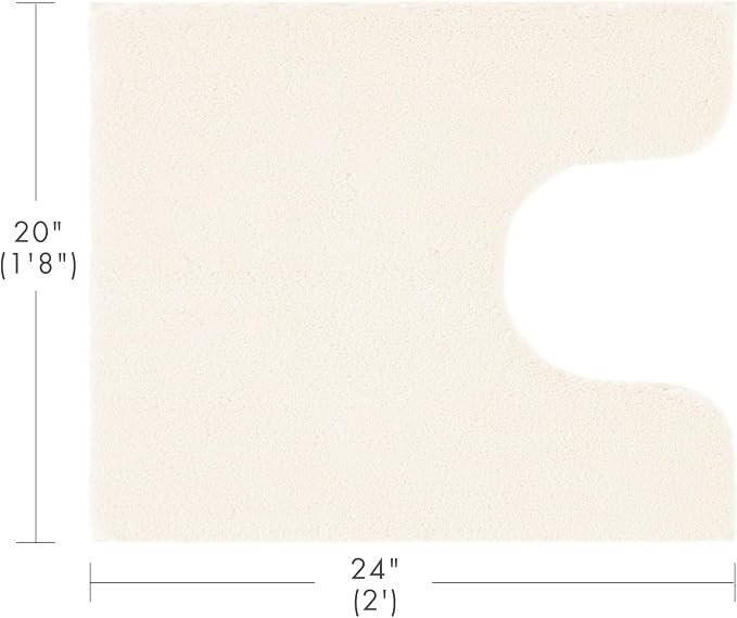 MADISON PARK SIGNATURE Marshmallow Bathroom Rug Non Slip, Luxrurious Plush Bath Mat, Absorbent, Quick Dry, Spa Design Bath Room Décor, 20x24, Ivory | Non slip Backing, Spa Quality Luxurious Plush Bath Rug for Bathroom, Quick Dry, OEKO TEX, U Shaped