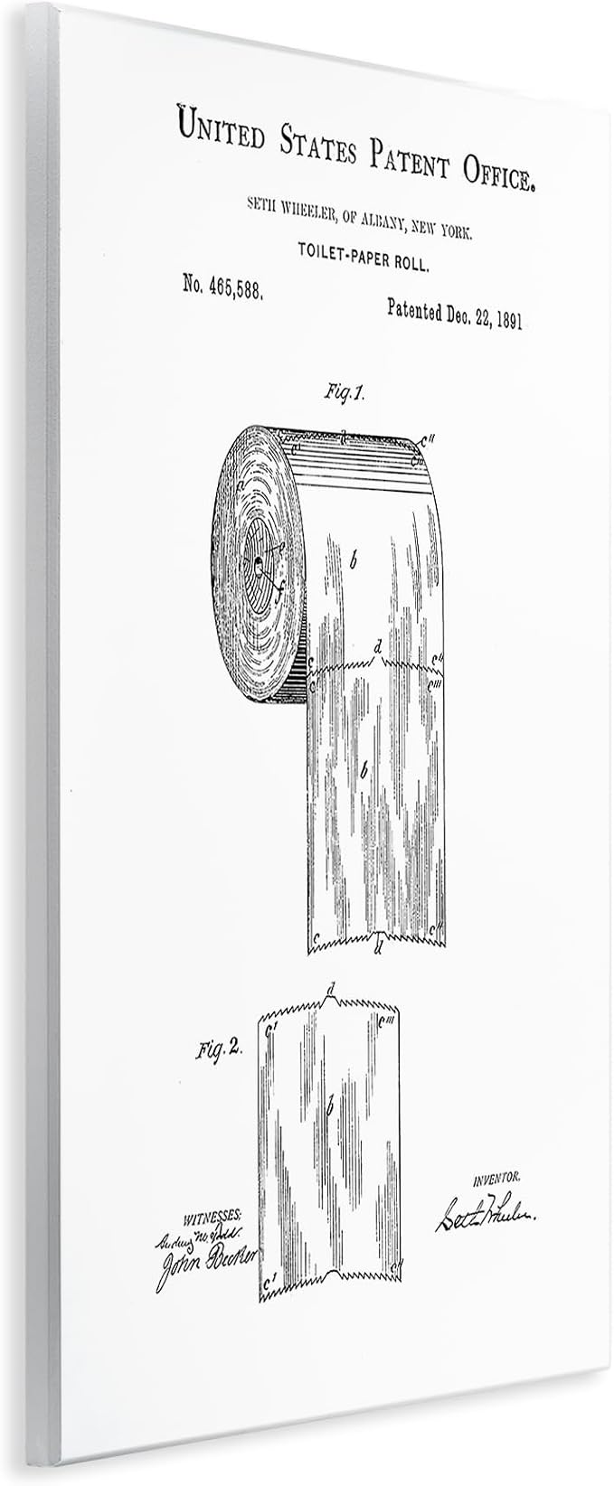 'Toilet Paper Roll Vintage Patent Minimal'| Wall Plaque Art | Stupell Industries | 13 x 19 Inches, Easy to Hang and Sturdy, Made in USA, by Studio W