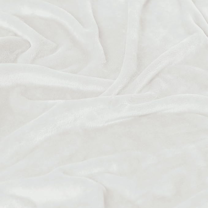 Americanflat 50x60 Fleece Throw Blanket - Soft and Breathable Throw Blanket for Couch, Bed, Chair - Fleece Blankets Perfect for Home, Bedroom, or Outdoor Use - White