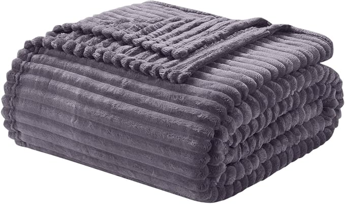 Nestl Purple Throw Blanket for Couch - Cozy Warm Fuzzy Blankets for Women, Plush Small Fleece Throws for Girls - Dusty Purple, 50 x 60 Inches