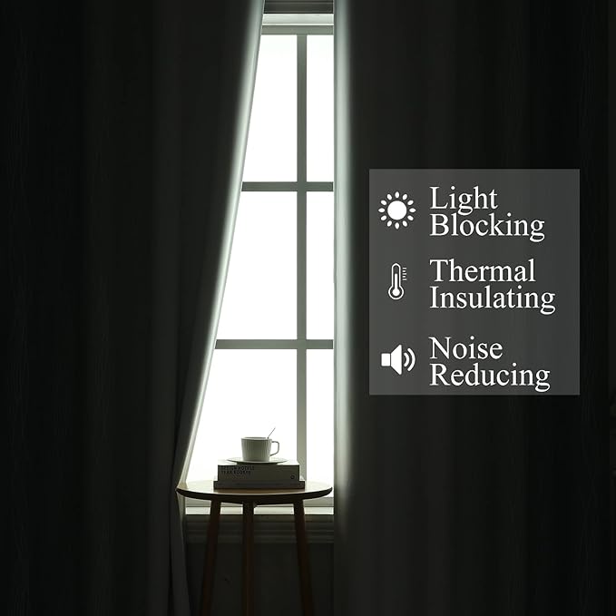 Estelar Textiler Stone Blue and Greyish White Ombre Blackout Curtains 45 Inch Length 2 Panels, Full Room Darkening Drapes for Kitchen, Thermal Insulated Grommet Short Curtains for Bathroom,42Wx45L