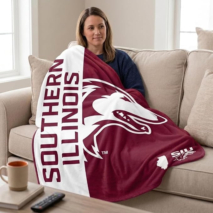 Pegasus Sports NCAA Southern Illinois Salukis Endzone Ultra Soft Tailgate Throw