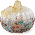 Boston International Decorative Tabletop Glass Pumpkin, Small, Mottled