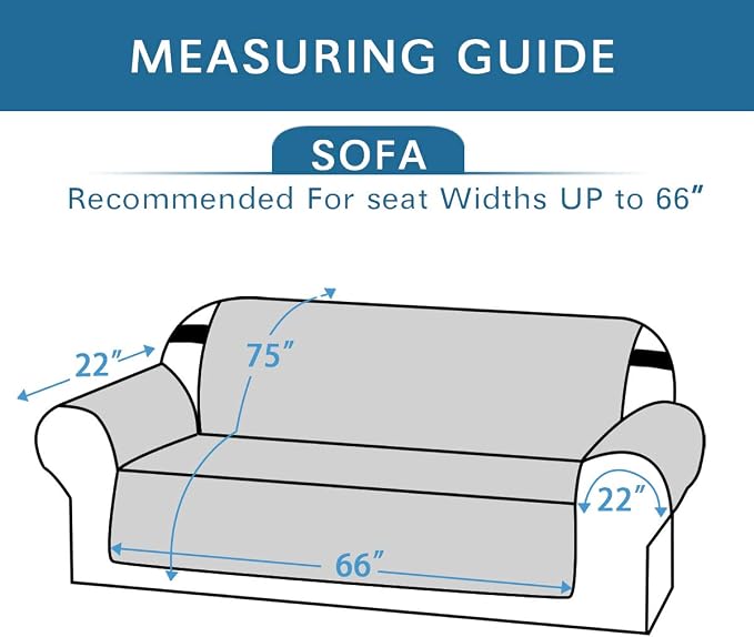 H.VERSAILTEX Sofa Slipcover for Dogs/Cats/Pets Sofa Cover Quilted Furniture Protector with Non Slip Elastic Strap Water Resistant Sofa Covers Couch Covers Seat Width to 66" (Sofa, Red/Tan)