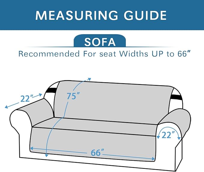 H.VERSAILTEX Water Resistant Couch Cover for 3 Cushion Couch Reversible Sofa Slipcover Quilted Furniture Protector with Elastic Strap Non Slip Sofa Cover for Dogs Pets(Sofa, Black/Grey)