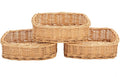 Rectangle small wicker baskets for sundries 3pcs storage bins
