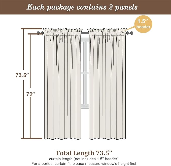 Chyhomenyc Dusty Blue Sheer Curtains 72 Inches Long 2 Panels Set, Light - Image 4
