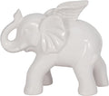 Sagebrook Home Ceramic 7" Elephant Angel Figurine, White