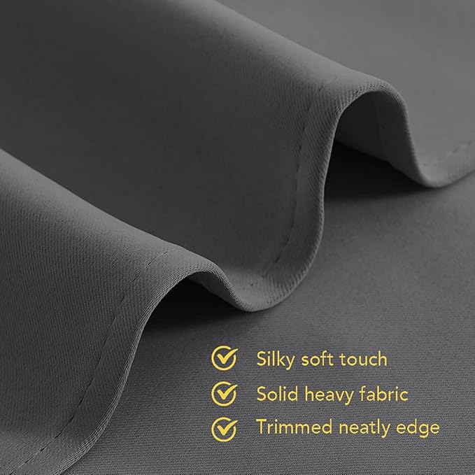 NICETOWN Blackout Window Curtains 70" L, 2 Panels, 34 inch, Grey, Grommet Top Room Darkening Thermal Insulated Vertical Window Drapes Modern for Flat/Apartment