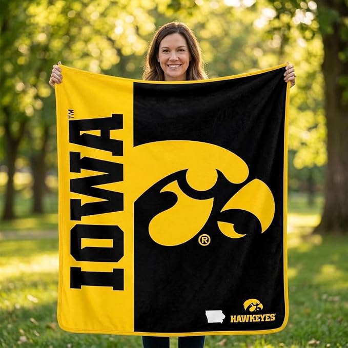 Proformance Home NCAA Iowa Hawkeyes Endzone Ultra Soft Tailgate Throw