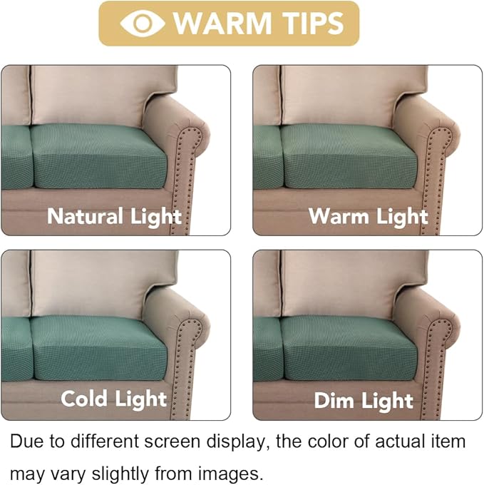 H.VERSAILTEX High Stretch Individual Seat Cushion Covers Sofa Slipcovers Couch Cushion Covers Sofa Covers Featuring Jacquard Textured Twill Fabric (1 Pack for 1 Cushion Chair, Sage, Small)