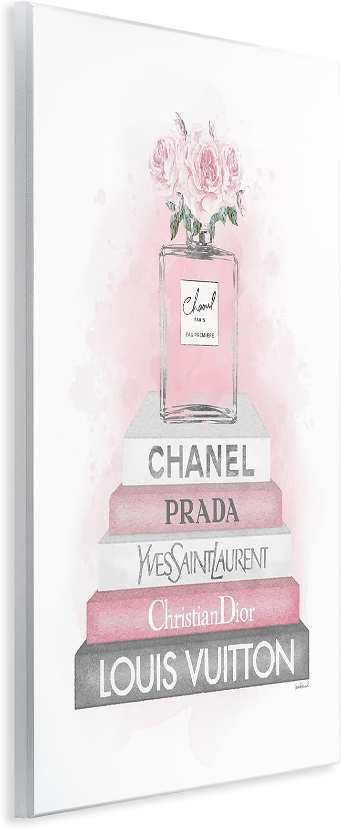 'Pink Roses Perfume Bottle Glam Fashion'| Wall Plaque Art | Stupell Industries | 10 x 15 Inches, Easy to Hang and Sturdy, Made in USA, by Amanda Greenwood