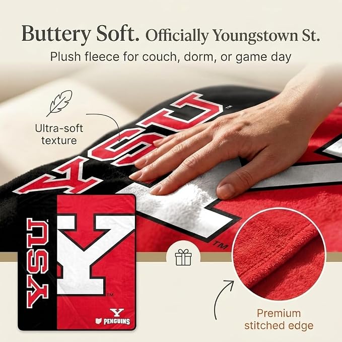 Pegasus Sports NCAA Youngstown St Penguins Endzone Ultra Soft Tailgate Throw