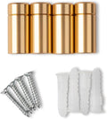 1" Gold Stainless Steel Mounting Hardware for Acrylic Floating Frames (Pack of 4) | 1" Gold Designer Grade Powder-Coated Aluminum Standoffs for Floating Frames, Corrosion-Resistant, with Screws & Anchors