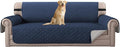 H.VERSAILTEX Water Repellent Sofa Cover Couch Cover Sofa Slipcover for Dogs Couch Protector Reversible Sofa Slipcover for 3 Cushion Couch Furniture Protector for Pets(Oversized Sofa, Navy/Beige)