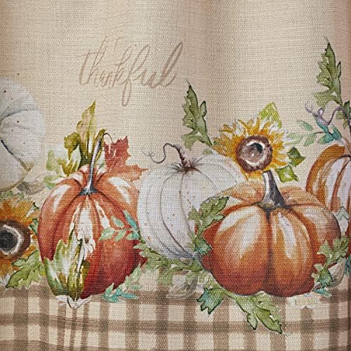 SKL Home Harvest Autumn Pumpkins Curtain Tier Pair, 36", Natural, 2 Pack - Image 2