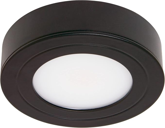 Armacost Lighting PureVue LED Puck Light, Black, 5000K, 253413 | Dimmable, Under Cabinet, 2.75 Inch Diameter, Hardwired, Low Voltage, Daylight White Light