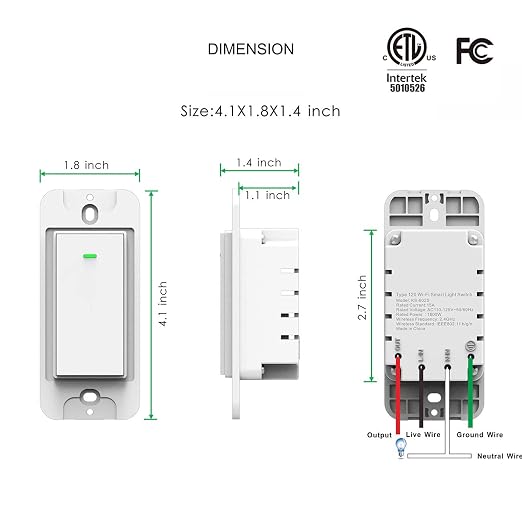 Smart Switch WiFi Light Switch 3 Gang Compatible with Alexa Google Home | 2.4GHz WiFi Switch