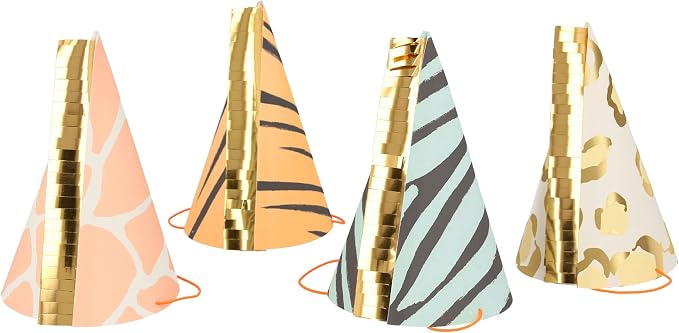 Meri Meri Birthday Party Hats, Pack of 8 Bright and Colorful Cone Birthday Hats for Kids & Adults, Cone Party Hats