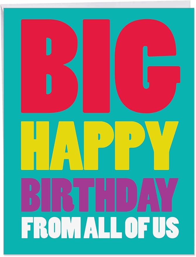 The Best Card Company - 4 Birthday Cards Bulk Bundle (8.5 x 11 Inch) - Jumbo Greeting Cards w/Envelopes - From a Group
