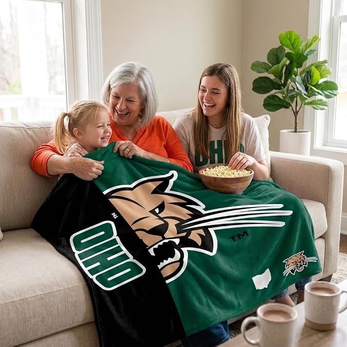 Proformance Home NCAA Ohio Bobcats Endzone Ultra Soft Tailgate Throw