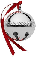 Wallace Silver-Plated Sleigh Bell Ornament 2023-53rd Edition Annual Collectible with Gingerbread Man and Christmas Tree Design, Handcrafted in USA, Includes Gift Box and Velvet Pouch