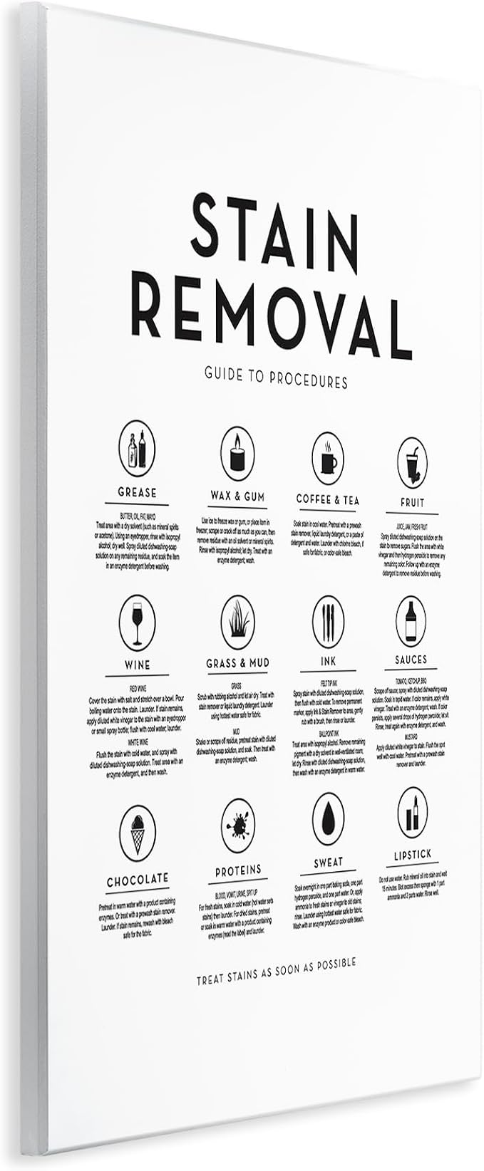Laundry Symbols Guide, 10 x 15 Inch Mounted Print on Wall Plaque | Stupell Industries · By Lettered and Lined · Ready to hang · Made in USA