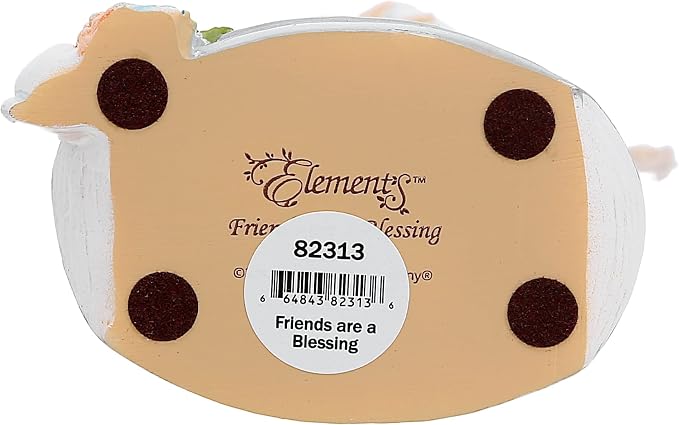 Pavilion Gift Company - Elements 82313 Friends are a Blessing Collectible Figurine, Angel Holding Bunny, 6-Inch
