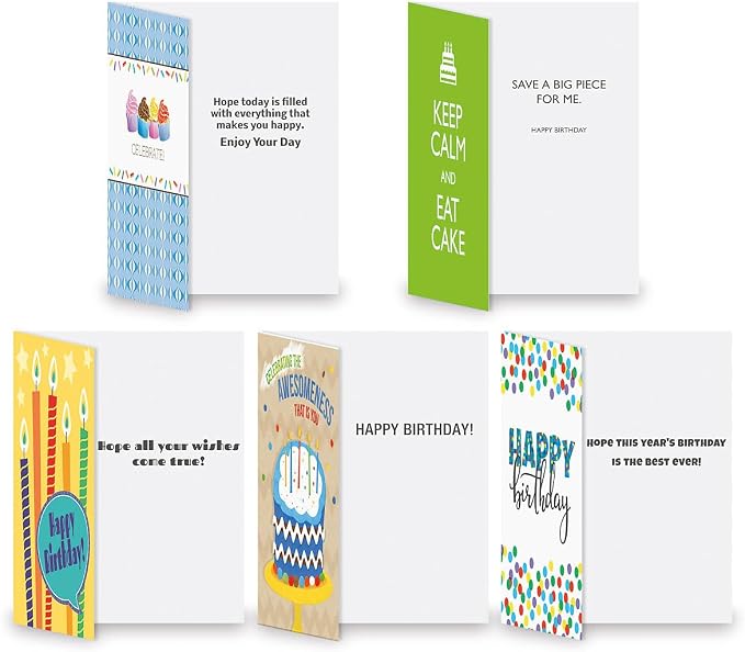 Current Birthday Greeting Cards Value Pack | Mega Happy Birthday, 36 Count, 18 Designs 5" x 7" Folded, Envelopes Included