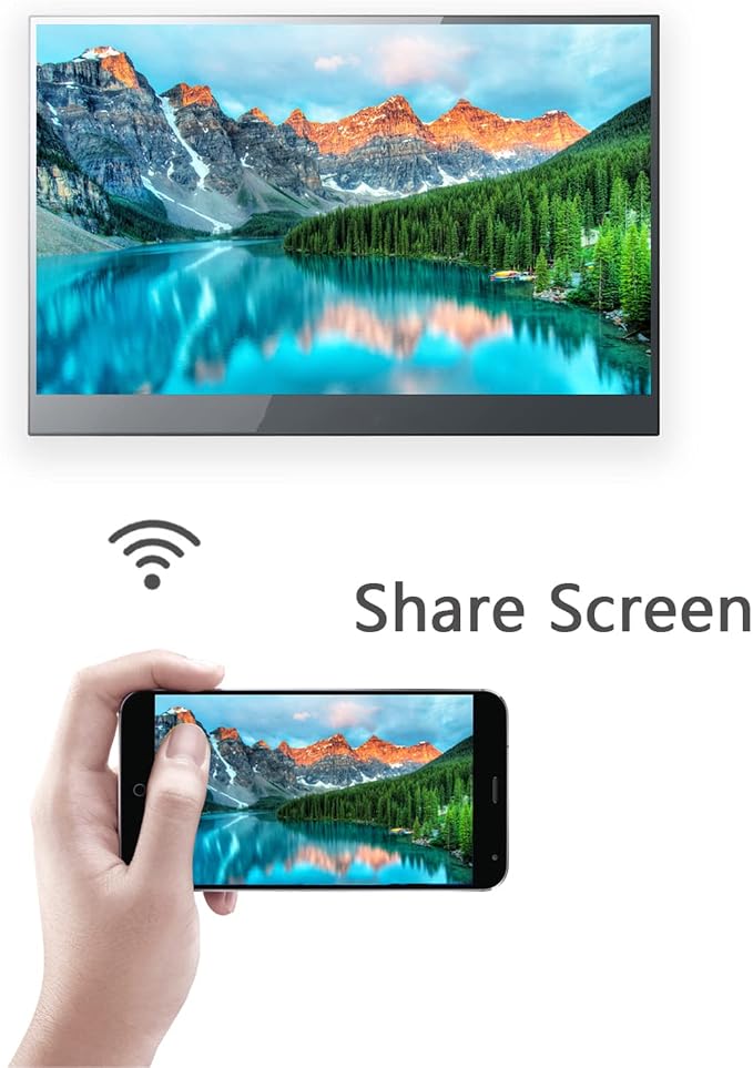 Soulaca 32 inches Smart Android Mirror TV for Bathroom, SPA & Hotel, Water Resistant Vanishing Screen LED Display with ATSC DTV Tuner, Kitchen Use 12V DC Power