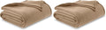 Vellux 1B07049 Original Insulating Core Hotel Style Solid Blanket Machine Washable Soft Cozy Warm Pet Friendly Bed Sofa Blankets, Twin, Beige (Pack of 2)