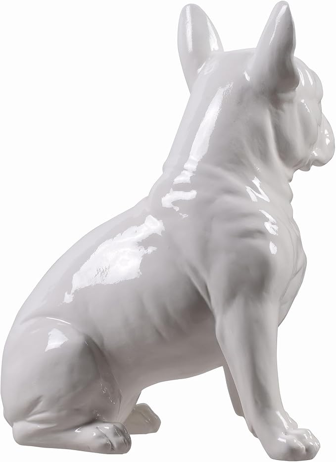 Hi-Line Gift Ltd. 10" H French Bulldog Statue in White Home Decor Indoor Use Only