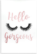 'Hello Gorgeous Black Eyelashes'| Wall Plaque Art | Stupell Industries | 13 x 19 Inches, Easy to Hang and Sturdy, Made in USA, by Amanda Greenwood