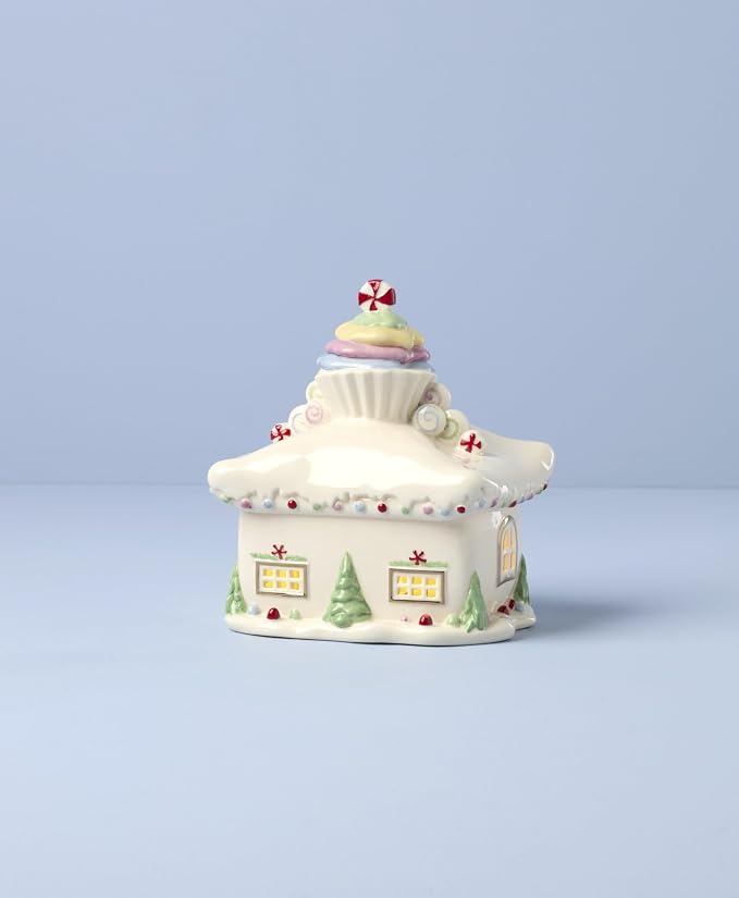 Lenox Who-Ville Sweet Shop Grinch Light-Up Christmas Figurine | porcelain, 6.25 inch height | requires 3 aaa batteries | collectible gift for dr. seuss and grinch fans