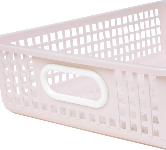 Really Good Stuff Small Desktop Paper Storage Baskets, 14" x 10" x 3.25" | 6-Pack, Boho Group Colors, Mesh Baskets for Classroom or Home, Secure Papers Crease-Free