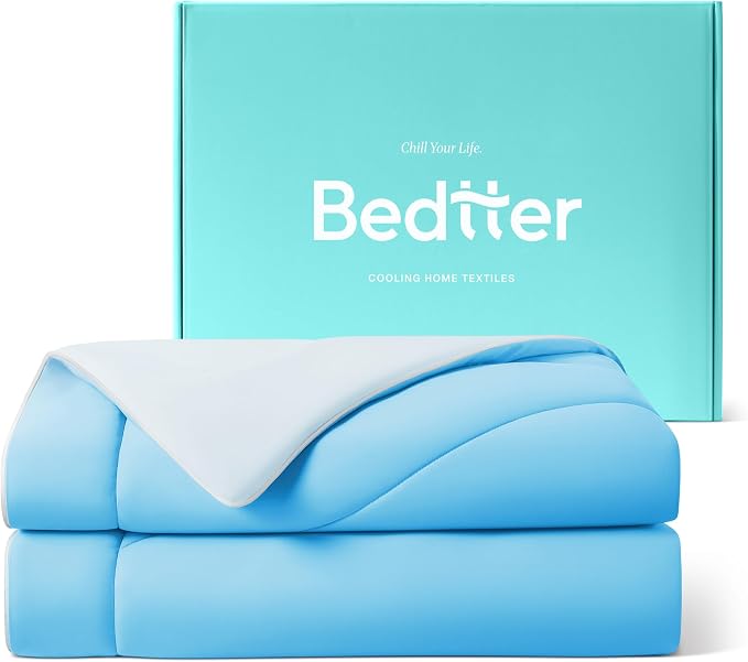 Cooling Blanket Comforter for Hot Sleepers King Size | Summer Cold Blanket, Lightweight Cool Comforter, Soft Breathable Bed Cooling Dual-Sided Cool Tech, 106"x90", Blue